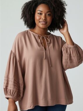 BANANA REPUBLIC  womens Boho Peasant Blouse Dusty Rose size xxl